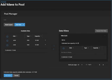 ease of use as everything is in one <b>pool</b> and you don't need to think about where to position your dataset. . Add vdev to pool truenas
